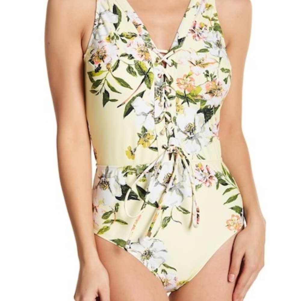 Rachel Roy Floral one piece swim suit  NWT